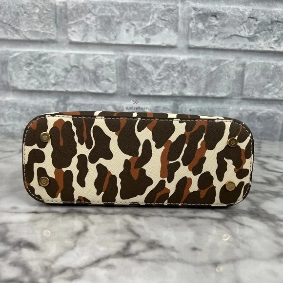 Tory Burch Emerson Printed Dome Satchel Crossbody In Leopard Print - Picture 8 of 11